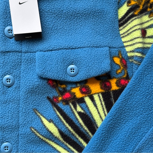 NIKE LEBRON JAMES SHERPA FLEECE BUTTON UP BASKETBALL JACKET MENS XL BLACK NEW - Picture 5 of 8